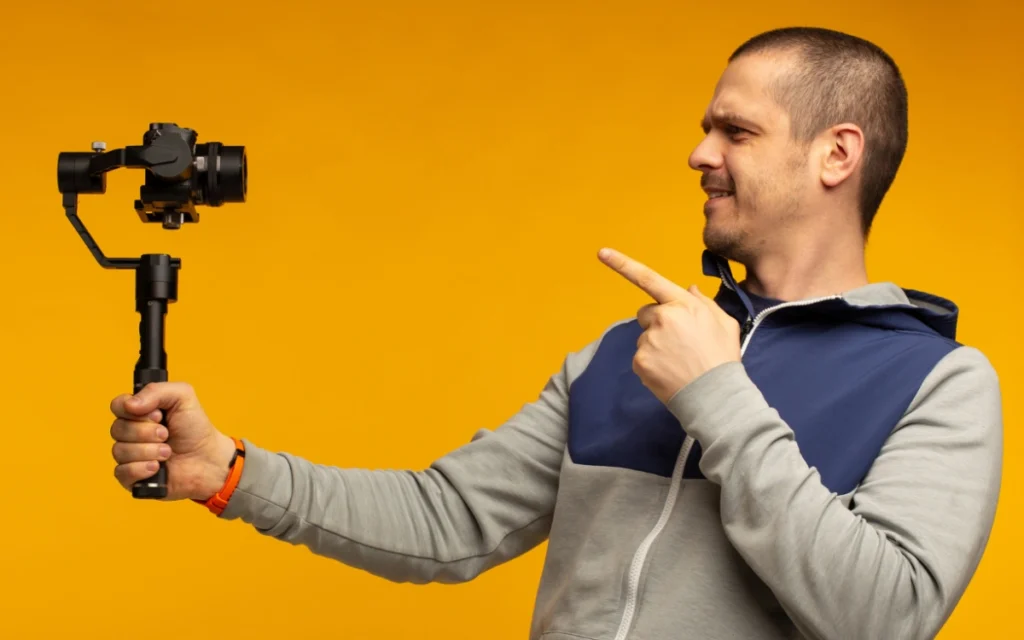 man looking into his camera